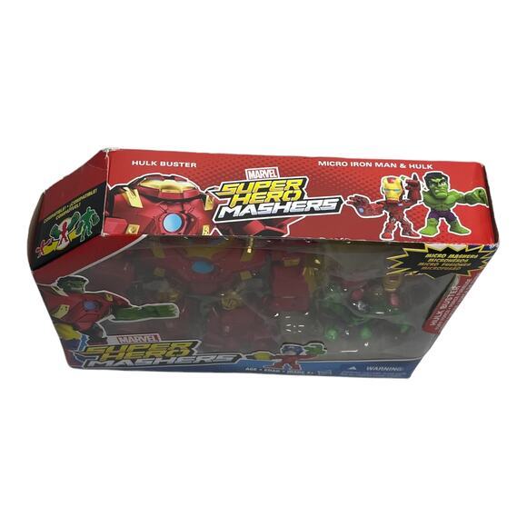 Marvel Super Hero Mashers Hulk Buster Fury Force Micro Hulk & Iron Man Brand New - Picture 2 of 5
